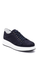 Erkek Lacivert Nubuk Deri Sneaker | Derimod Erkek Lacivert Nubuk Deri Sneaker | Derimod