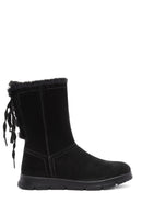 Women's Black Zippered Suede Boots | Derimod Women's Black Zippered Suede Boots | Derimod
