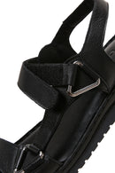 Women's Black Leather Comfort Sandals | Derimod Women's Black Leather Comfort Sandals | Derimod