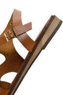 Women's Tan Leather Bodrum Sandals | Derimod Women's Tan Leather Bodrum Sandals | Derimod