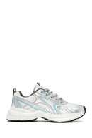 Women's Blue Chunky Sole Lace-Up Sneakers | Derimod Women's Blue Chunky Sole Lace-Up Sneakers | Derimod