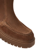 Women's Tan Suede Leather Chelsea Boots | Derimod Women's Tan Suede Leather Chelsea Boots | Derimod