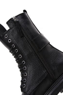Women's Black Leather Buckle Zippered Boots | Derimod Women's Black Leather Buckle Zippered Boots | Derimod