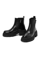 Women's Black Zippered Leather Boots | Derimod Women's Black Zippered Leather Boots | Derimod
