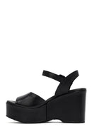 Women's Black Ankle Buckle High Heeled Leather Sandals | Derimod Women's Black Ankle Buckle High Heeled Leather Sandals | Derimod