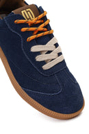 Derimod Studio Kadın Lacivert Bağcıklı Süet Sneaker | Derimod Derimod Studio Kadın Lacivert Bağcıklı Süet Sneaker | Derimod
