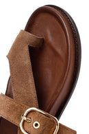 Women's Mink Suede Leather Flip Flop Sandals | Derimod Women's Mink Suede Leather Flip Flop Sandals | Derimod