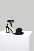 Black Stone Women's Heeled Sandals | Derimod Black Stone Women's Heeled Sandals | Derimod