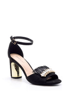 Women's Suede Metal Heel Detailed Shoes | Derimod Women's Suede Metal Heel Detailed Shoes | Derimod