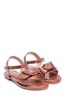 Kadın Kroko Baskılı Casual Sandalet | Derimod Kadın Kroko Baskılı Casual Sandalet | Derimod