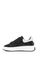 Erkek Siyah Bağcıklı Deri Sneaker | Derimod Erkek Siyah Bağcıklı Deri Sneaker | Derimod