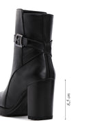 Women's Black Buckle Heeled Boots | Derimod Women's Black Buckle Heeled Boots | Derimod