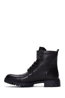 Men's Black Leather Boots Flat Boots | Derimod Men's Black Leather Boots Flat Boots | Derimod