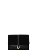 Woman Black Long-Strap Suede Crossbody Bag | Derimod Woman Black Long-Strap Suede Crossbody Bag | Derimod