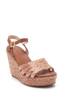 Women's Wedge Heeled Straw Sandals | Derimod Women's Wedge Heeled Straw Sandals | Derimod