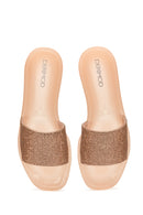Women's Pink Transparent Stone Slippers | Derimod Women's Pink Transparent Stone Slippers | Derimod
