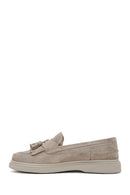 Women's Beige Tassel Suede Leather Loafer | Derimod Women's Beige Tassel Suede Leather Loafer | Derimod