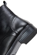 Women's Black Zippered Leather Boots | Derimod Women's Black Zippered Leather Boots | Derimod