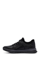 Erkek Siyah Bağcıklı Deri Sneaker | Derimod Erkek Siyah Bağcıklı Deri Sneaker | Derimod