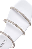 Women's Silver Stone Derimod X Whenever Company Flat Slippers | Derimod Women's Silver Stone Derimod X Whenever Company Flat Slippers | Derimod