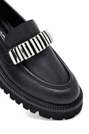 Woman Black Accessory Leather Masculine Loafer | Derimod Woman Black Accessory Leather Masculine Loafer | Derimod