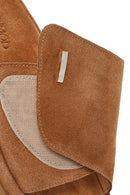 Women's Tan Suede Leather Slippers | Derimod Women's Tan Suede Leather Slippers | Derimod