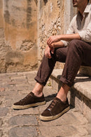 Erkek Kahverengi Kalın Tabanlı Süet Deri Sneaker | Derimod Erkek Kahverengi Kalın Tabanlı Süet Deri Sneaker | Derimod