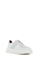 Erkek Beyaz Bağcıklı Deri Sneaker | Derimod Erkek Beyaz Bağcıklı Deri Sneaker | Derimod