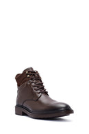Men's Brown Zippered Leather Casual Boots | Derimod Men's Brown Zippered Leather Casual Boots | Derimod