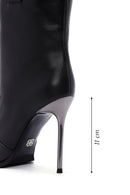 Women's Black Thin Heeled Leather Boots | Derimod Women's Black Thin Heeled Leather Boots | Derimod