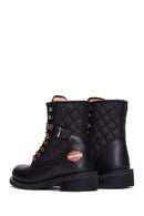 Harley Davidson Kadın Siyah New Worker Deri Postal Bot | Derimod Harley Davidson Kadın Siyah New Worker Deri Postal Bot | Derimod