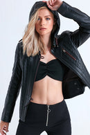 Belair Women's Leather Jacket | Derimod Belair Women's Leather Jacket | Derimod