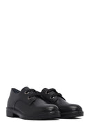 Woman Black Laced Leather Oxford Shoes | Derimod Woman Black Laced Leather Oxford Shoes | Derimod