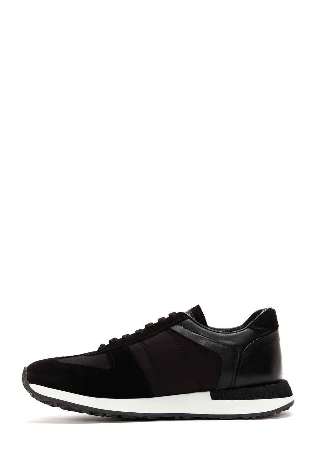 Erkek Siyah Süet Detaylı Sneaker
