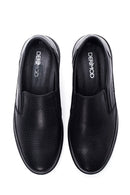 Men's Black Leather Perforated Sports Loafer | Derimod Men's Black Leather Perforated Sports Loafer | Derimod