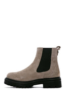 Women's Mink Suede Leather Chelsea Boots | Derimod Women's Mink Suede Leather Chelsea Boots | Derimod