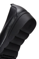 Women's Black Leather Wedge Heeled Comfort Loafer | Derimod Women's Black Leather Wedge Heeled Comfort Loafer | Derimod