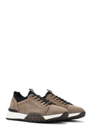 Men's Beige Thick Sole Lace Up Leather Casual Sneaker | Derimod Men's Beige Thick Sole Lace Up Leather Casual Sneaker | Derimod