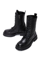 Women's Black Leather Zippered Boots | Derimod Women's Black Leather Zippered Boots | Derimod