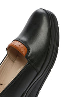 Women's Black Wedge Heel Leather Comfort Loafer | Derimod Women's Black Wedge Heel Leather Comfort Loafer | Derimod