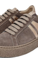 Kadın Vizon Bağcıklı Süet Deri Sneaker | Derimod Kadın Vizon Bağcıklı Süet Deri Sneaker | Derimod