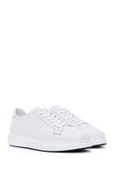 Erkek Beyaz Bağcıklı Deri Sneaker | Derimod Erkek Beyaz Bağcıklı Deri Sneaker | Derimod