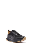 Erkek Siyah Bağcıklı Deri Sneaker | Derimod Erkek Siyah Bağcıklı Deri Sneaker | Derimod