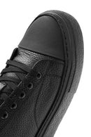 Erkek Siyah Bağcıklı Deri Sneaker | Derimod Erkek Siyah Bağcıklı Deri Sneaker | Derimod