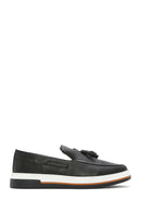 Men's Black Tasseled Leather Casual Loafer | Derimod Men's Black Tasseled Leather Casual Loafer | Derimod