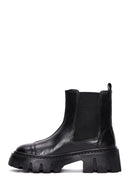 Women's Black Thick Soled Leather Chelsea Boots | Derimod Women's Black Thick Soled Leather Chelsea Boots | Derimod
