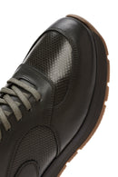 Erkek Yeşil Bağcıklı Deri Casual Sneaker | Derimod Erkek Yeşil Bağcıklı Deri Casual Sneaker | Derimod