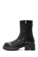 Women's Black Zippered Leather Boots | Derimod Women's Black Zippered Leather Boots | Derimod