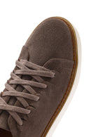 Erkek Vizon Bağcıklı Kalın Tabanlı Süet Deri Sneaker | Derimod Erkek Vizon Bağcıklı Kalın Tabanlı Süet Deri Sneaker | Derimod