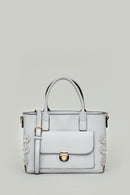 Blue Women's Shoulder Bag with Flower Detail | Derimod Blue Women's Shoulder Bag with Flower Detail | Derimod